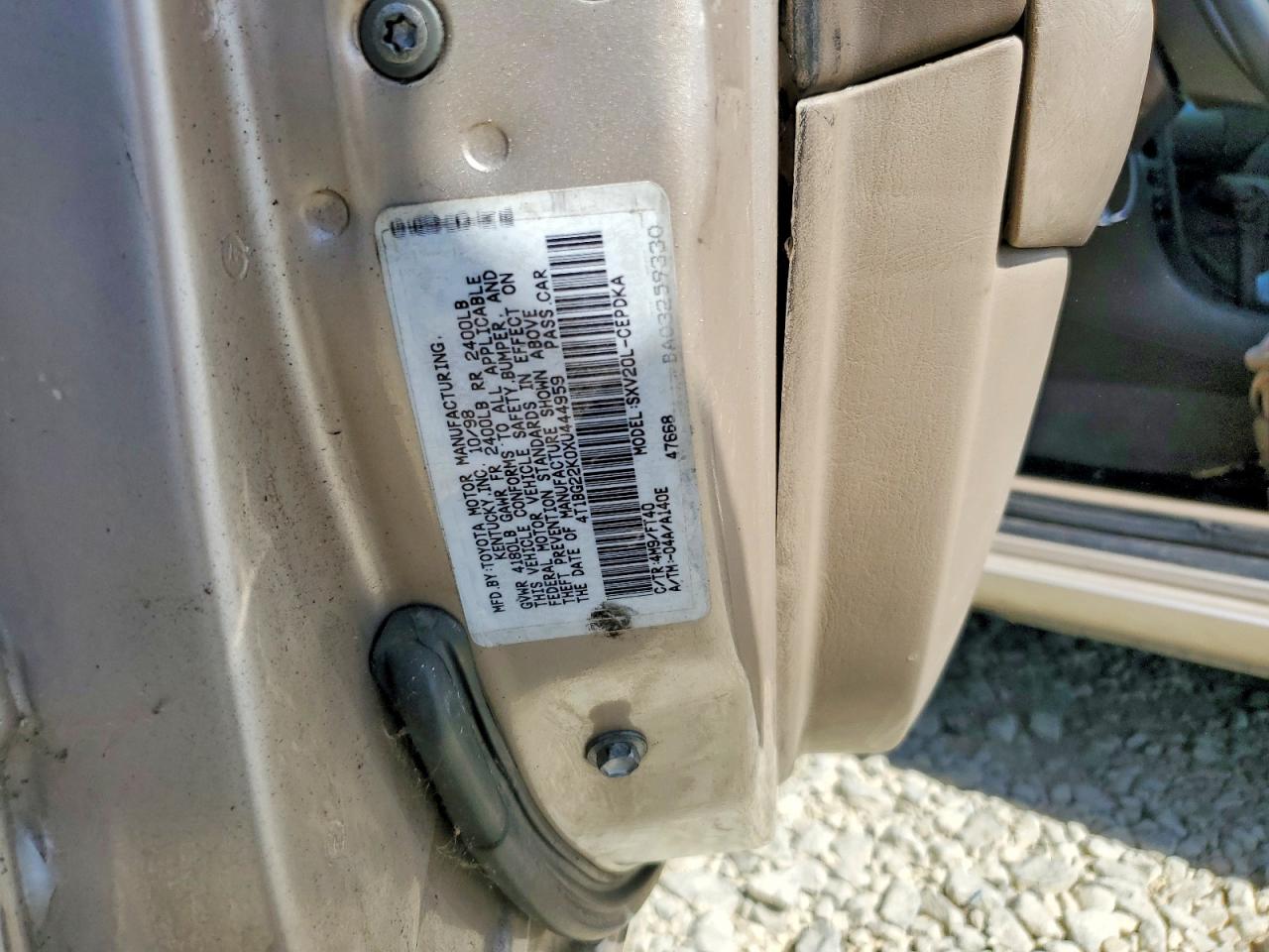 1999 Toyota Camry Ce Желто-коричневый vin: 4T1BG22K0XU444959