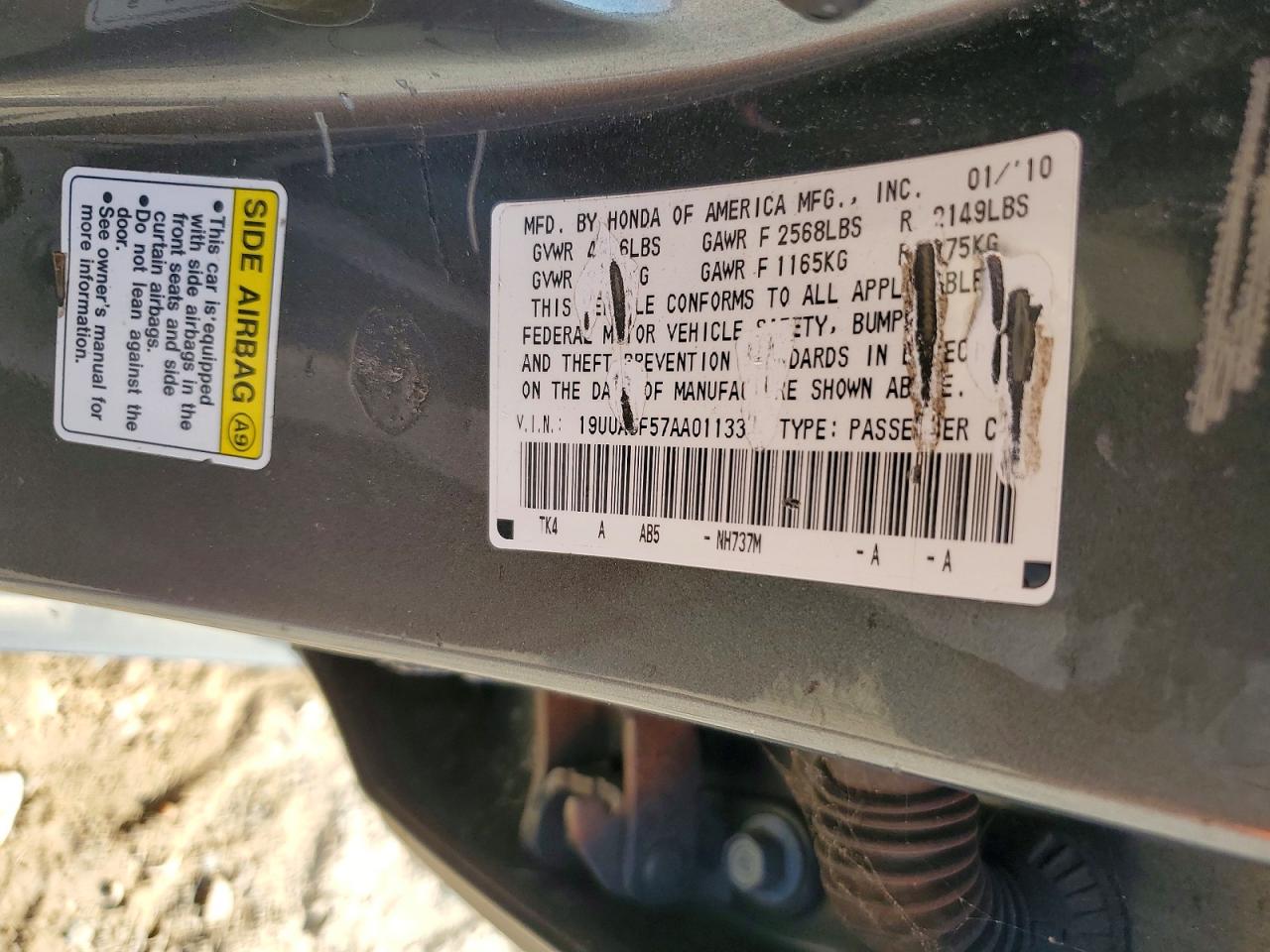 2010 Acura Tl Серый vin: 19UUA8F57AA011333