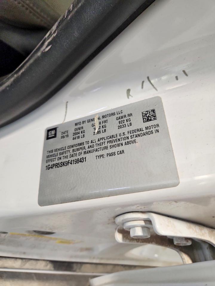 2015 Buick Verano Convenience White vin: 1G4PR5SK9F4198431