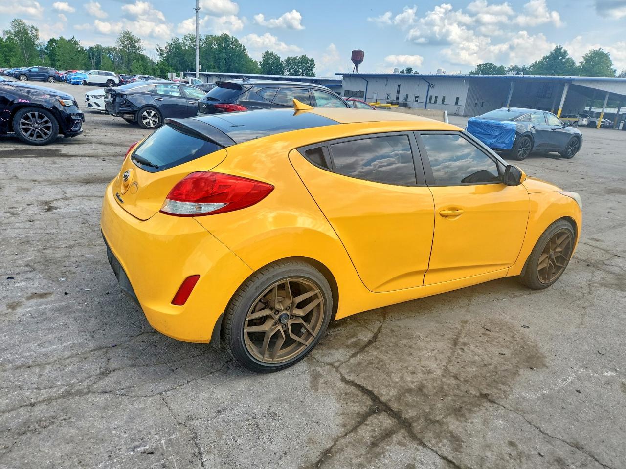 2012 Hyundai Veloster Base Yellow vin: KMHTC6AD8CU078348