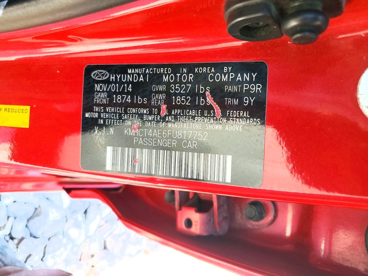 2015 Hyundai Accent Gls Red vin: KMHCT4AE6FU817752