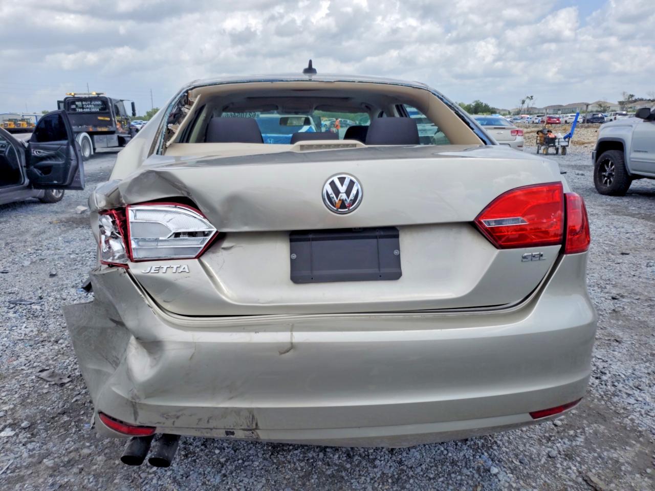 2014 Volkswagen Jetta Sel Cream vin: 3VWL07AJ8EM258491