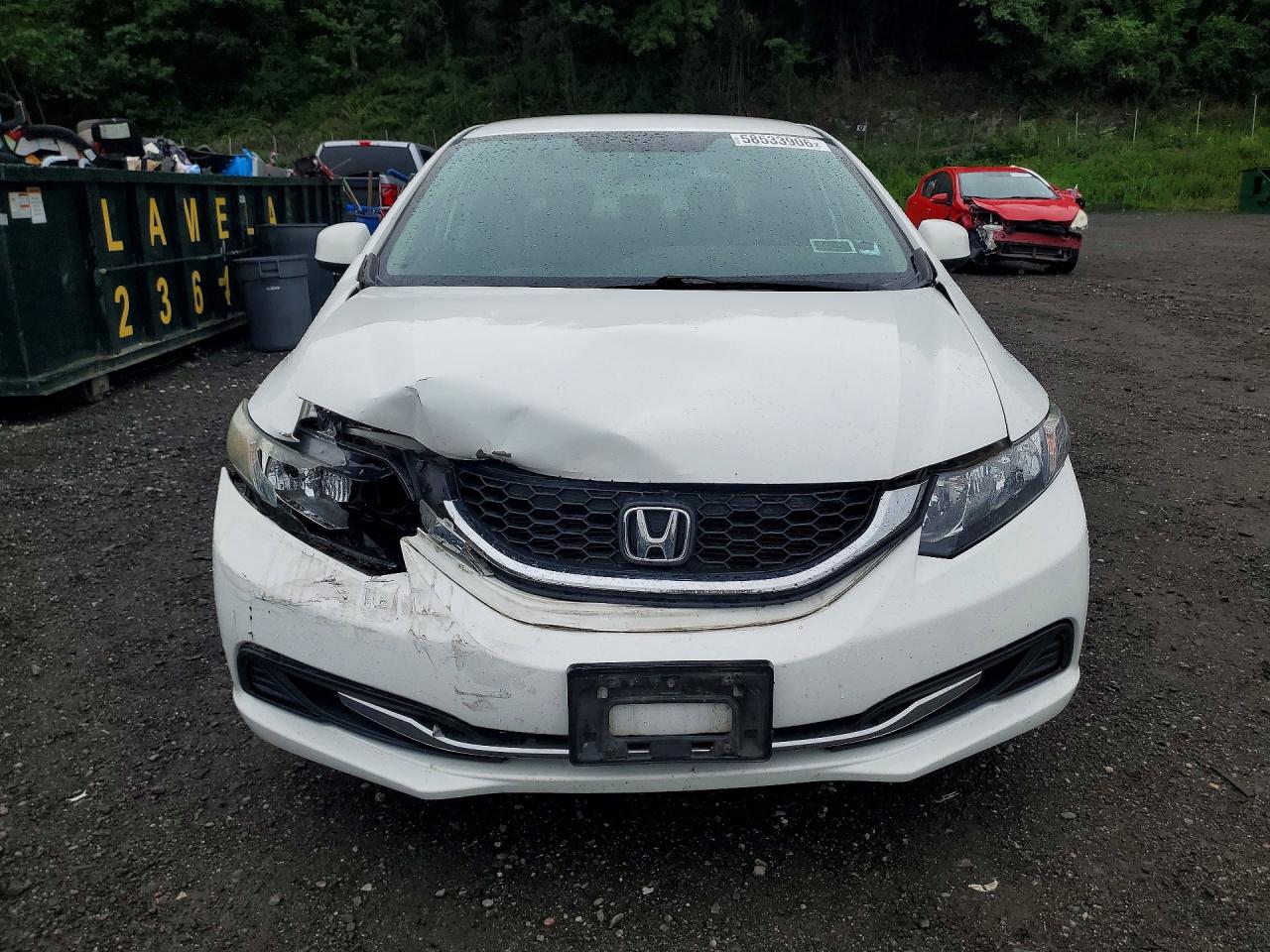 2013 Honda Civic Lx White vin: 2HGFB2F57DH300804