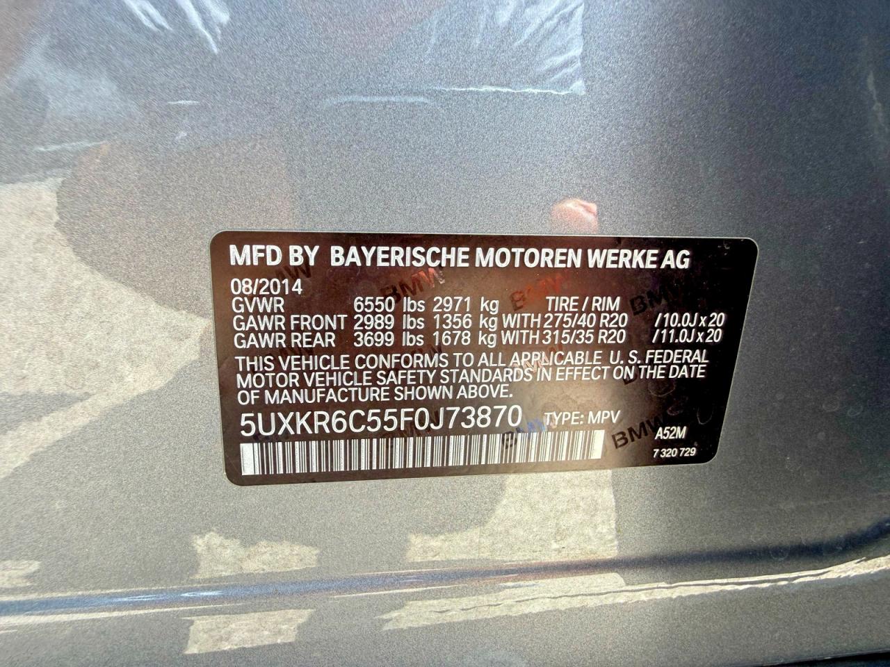 2015 Bmw X5 Xdrive50i Gray vin: 5UXKR6C55F0J73870