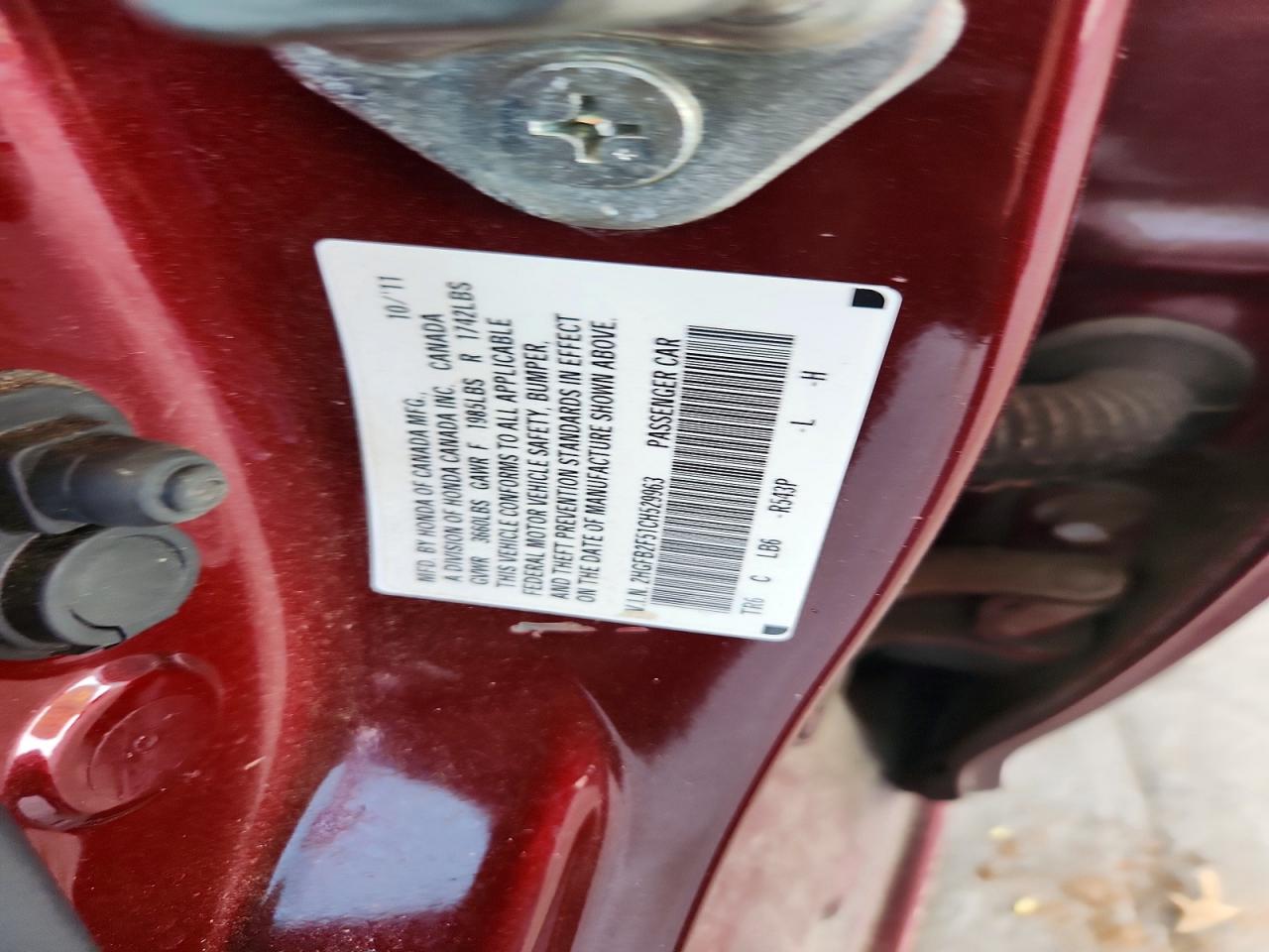 2012 Honda Civic Lx Maroon vin: 2HGFB2F51CH529963