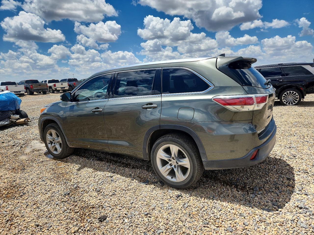 2014 Toyota Highlander Limited Зеленый vin: 5TDYKRFHXES015592
