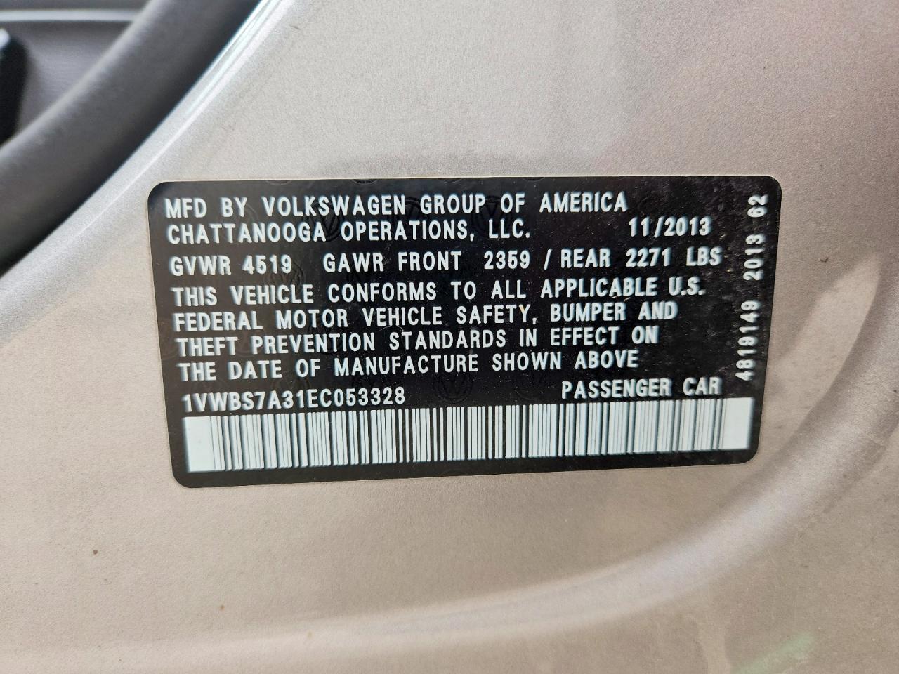 2014 Volkswagen Passat Se Серебряный vin: 1VWBS7A31EC053328