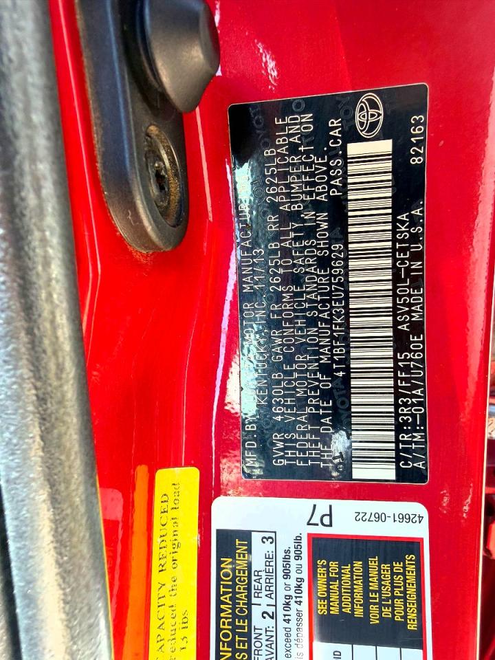 2014 Toyota Camry Se Red vin: 4T1BF1FK3EU759629