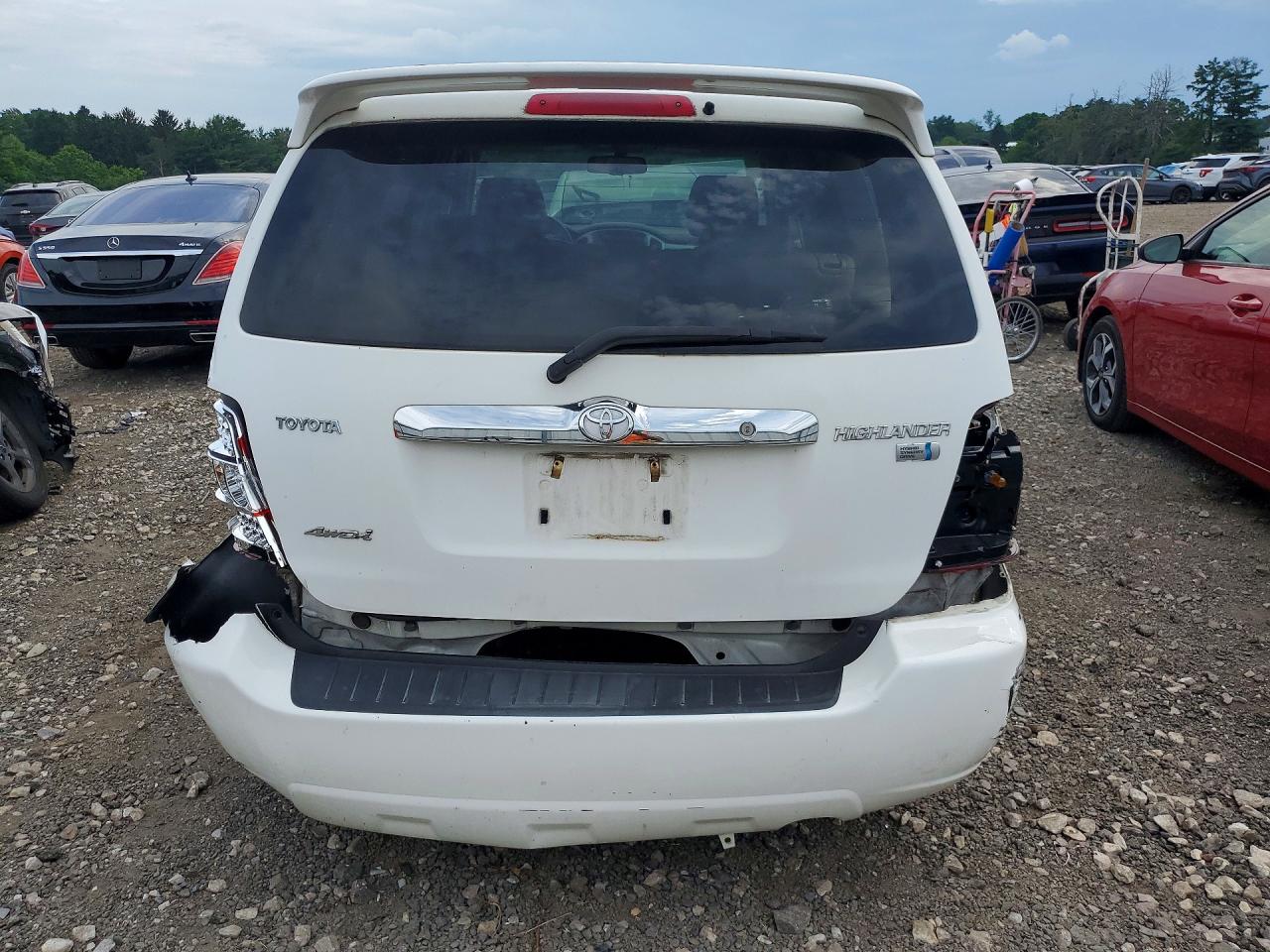 2007 Toyota Highlander Hybrid White vin: JTEHW21A870036819
