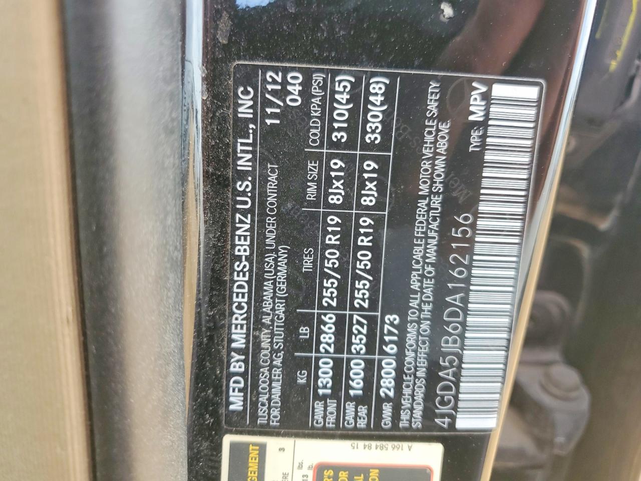 2013 Mercedes-benz Ml 350 Черный vin: 4JGDA5JB6DA162156