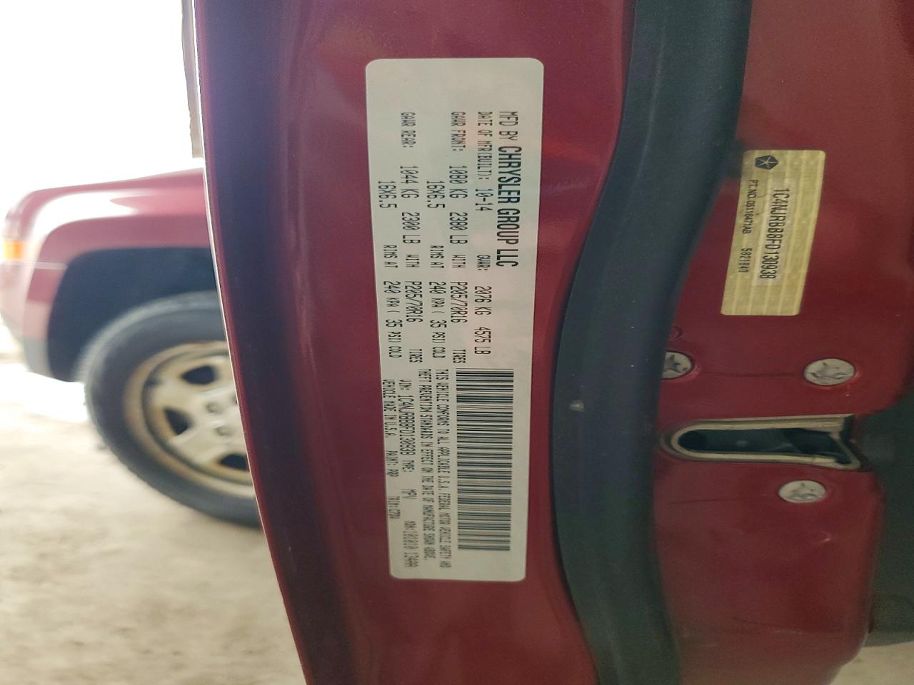 2015 Jeep Patriot Sport Maroon vin: 1C4NJRBB8FD130938