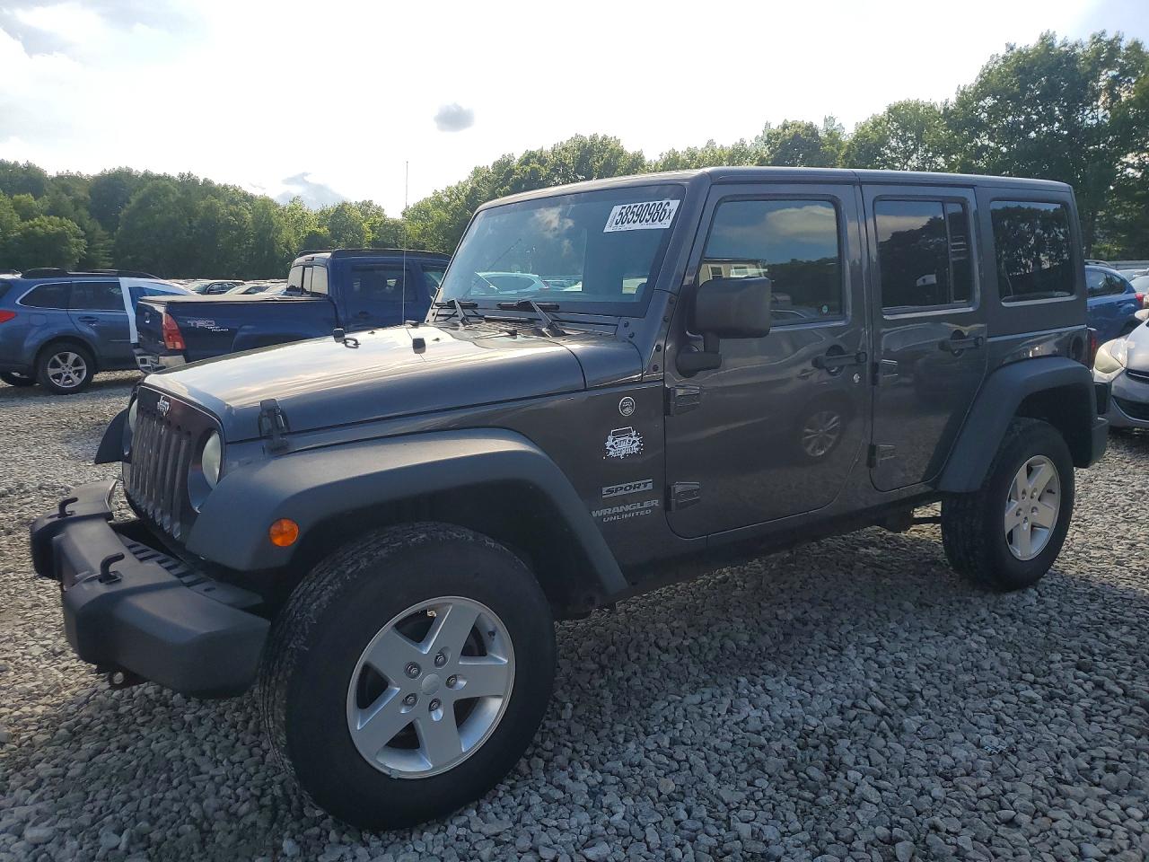 2014 Jeep Wrangler Unlimited Sport Gray vin: 1C4BJWDG2EL289436