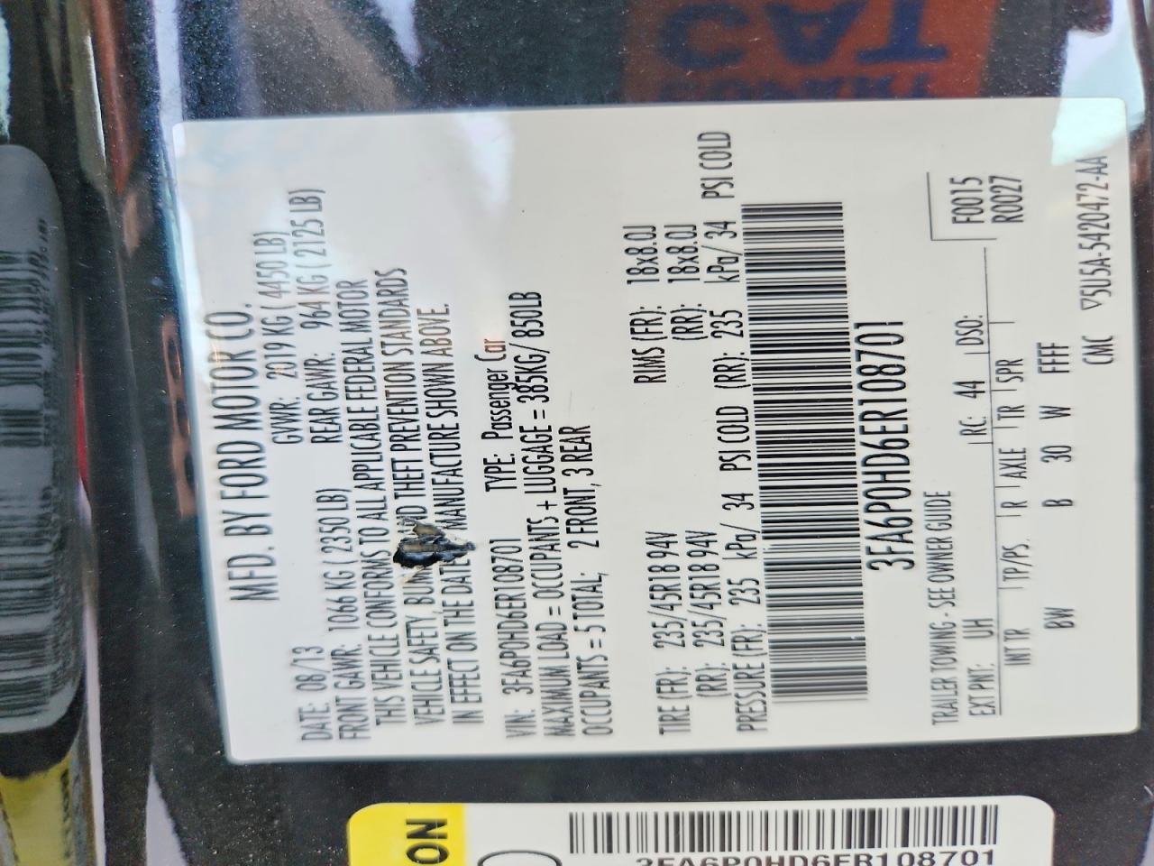 2014 Ford Fusion Se Black vin: 3FA6P0HD6ER108701