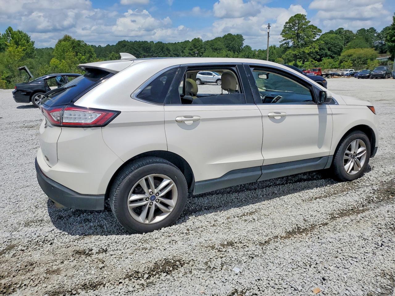 2015 Ford Edge Sel White vin: 2FMTK4J85FBC14844