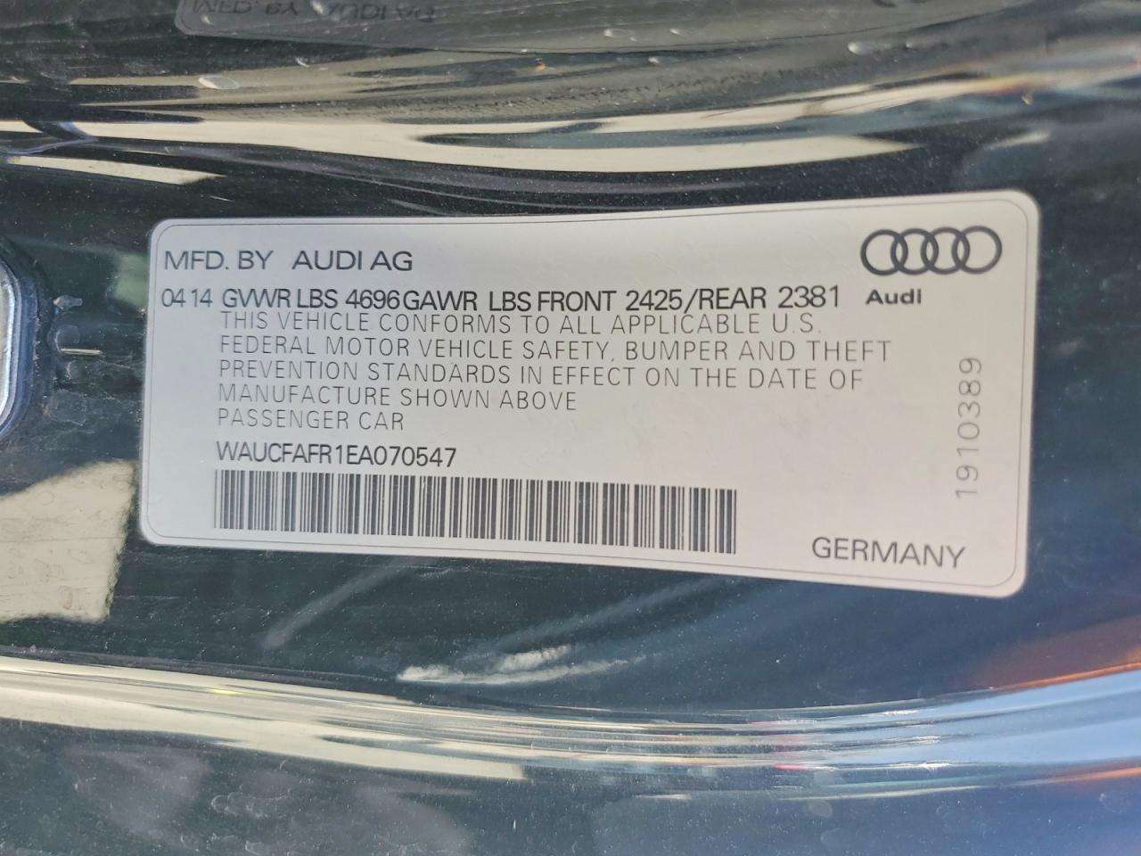 2014 Audi A5 Premium Black vin: WAUCFAFR1EA070547