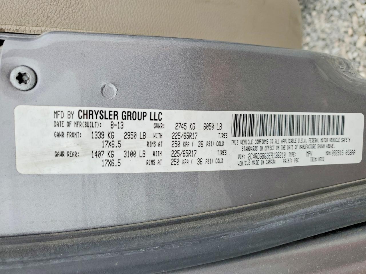 2014 Dodge Grand Caravan Se Gray vin: 2C4RDGBG3ER138210