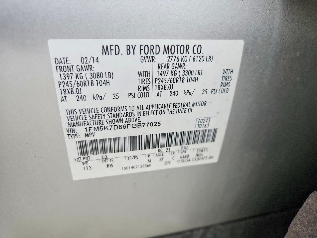 2014 Ford Explorer Xlt Серебряный vin: 1FM5K7D86EGB77025