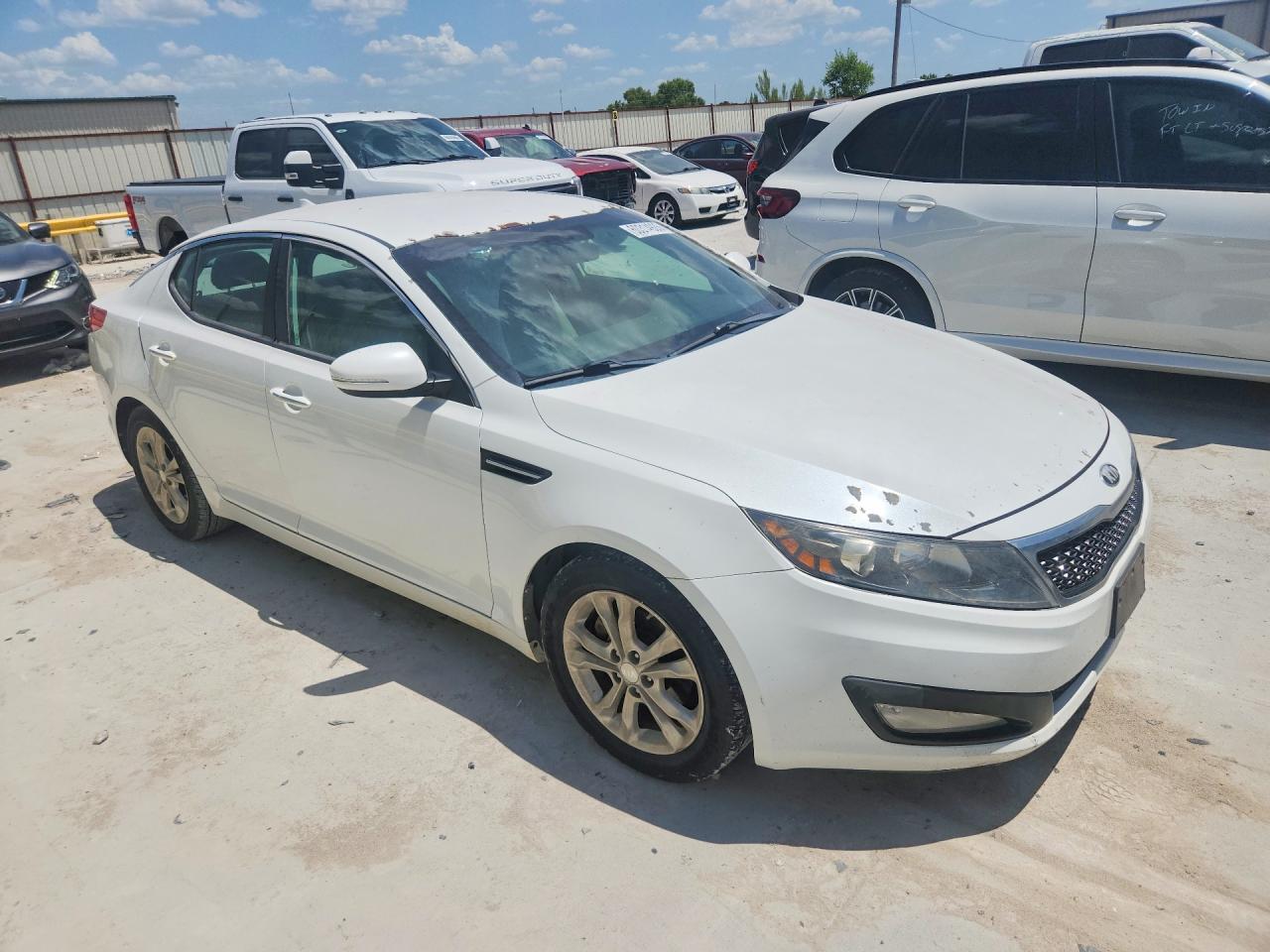 2013 Kia Optima Lx White vin: 5XXGM4A7XDG094270