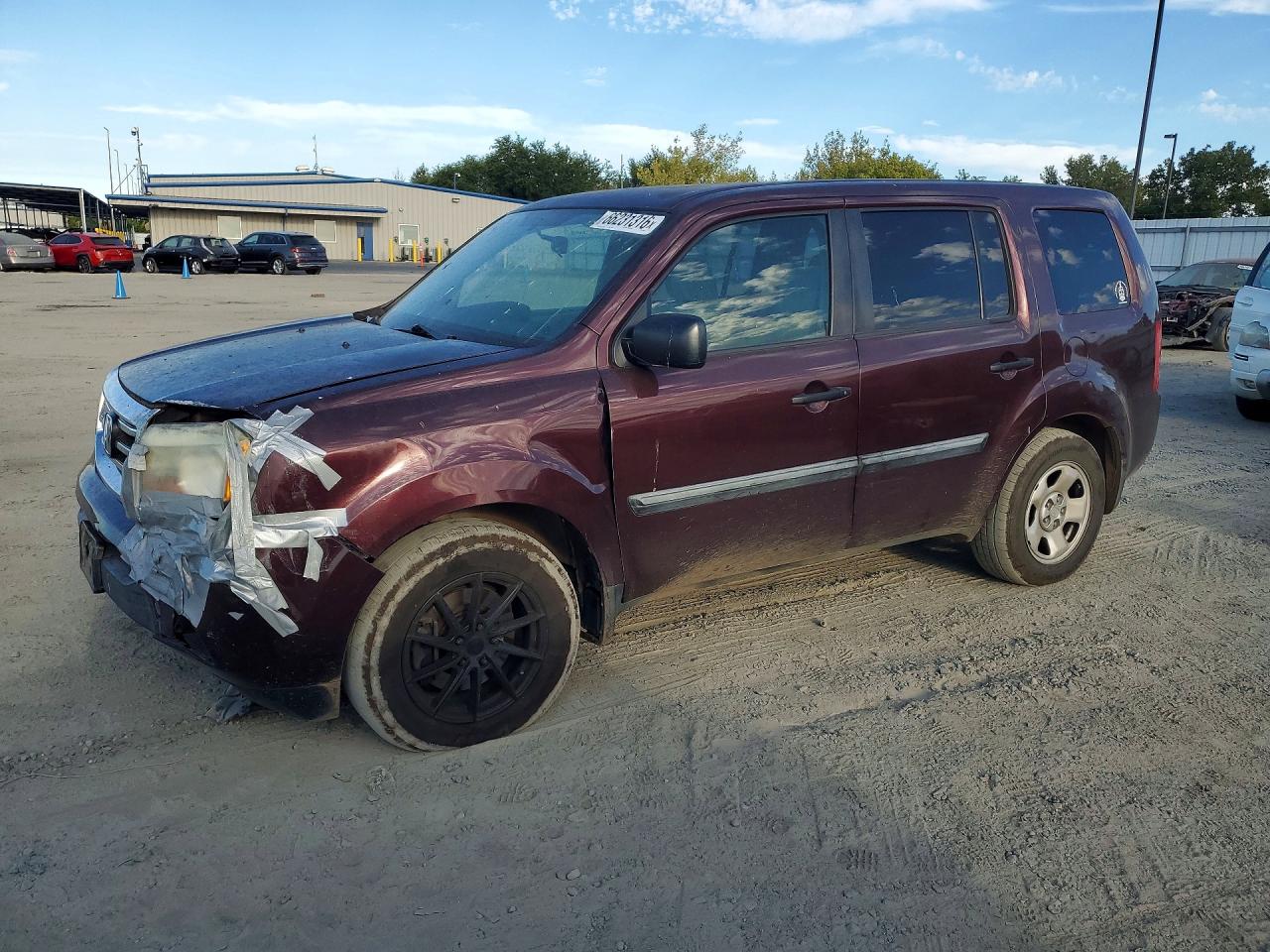 2015 Honda Pilot Lx Burgundy vin: 5FNYF4H25FB003386