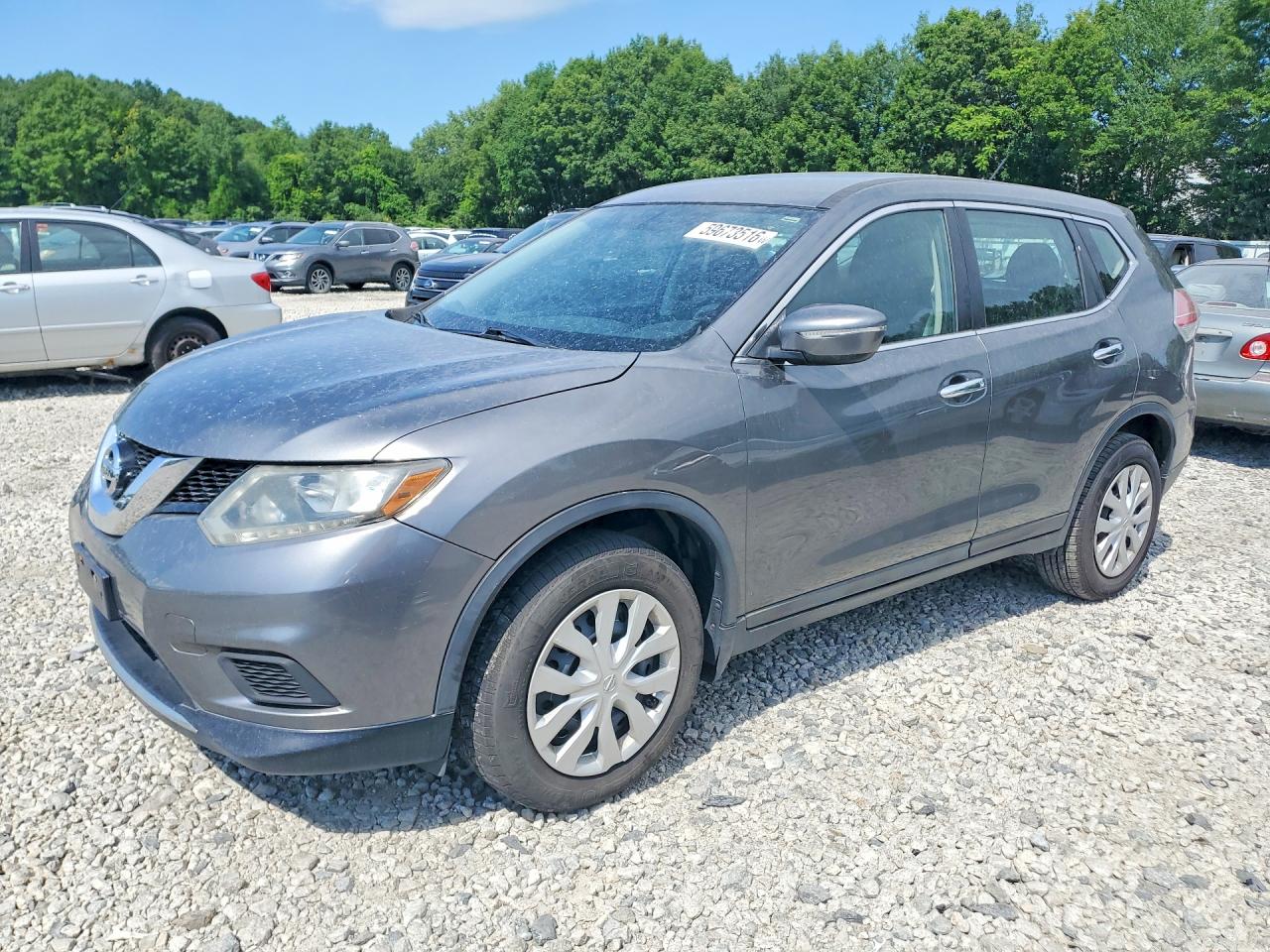 2014 Nissan Rogue S Серый vin: 5N1AT2MVXEC785500