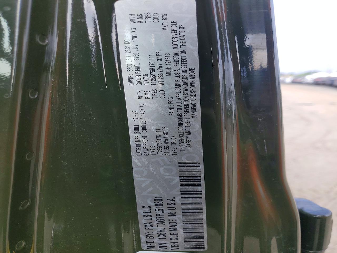 2023 Jeep Gladiator Sport Green vin: 1C6HJTAG7PL518801