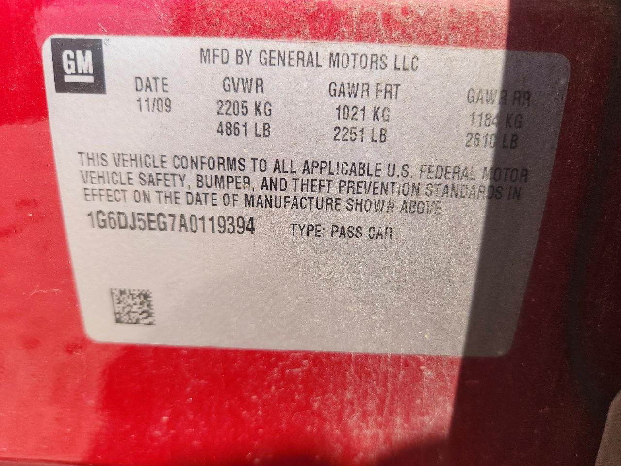 2010 Cadillac Cts Performance Collection Red vin: 1G6DJ5EG7A0119394