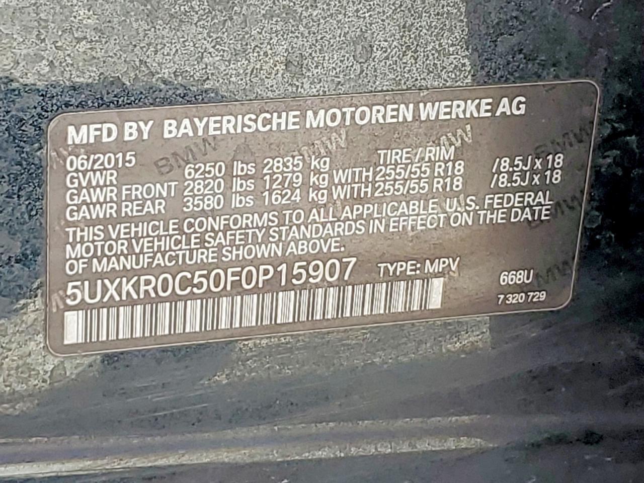 2015 Bmw X5 Xdrive35i Black vin: 5UXKR0C50F0P15907