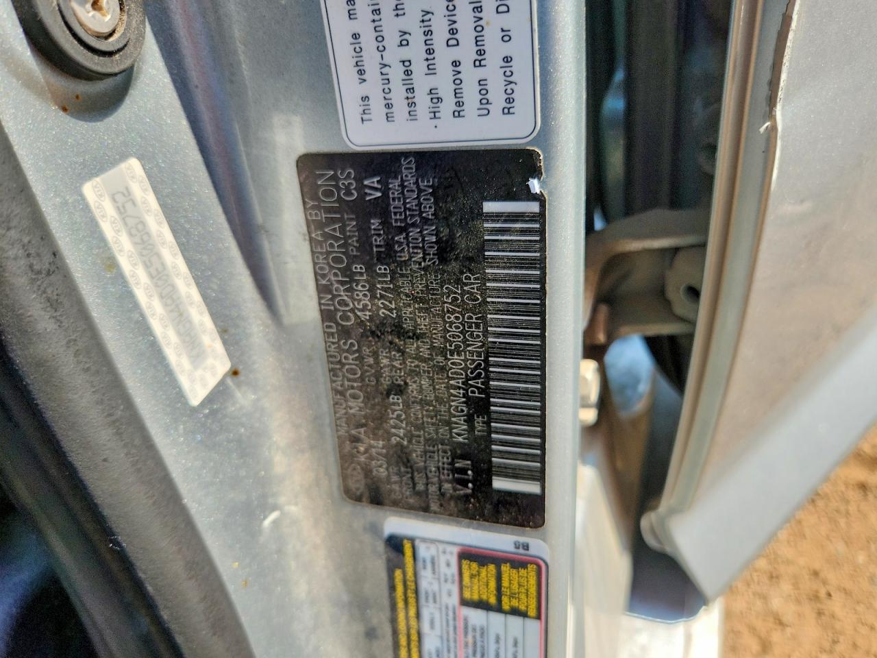 2014 Kia Optima Hybrid Silver vin: KNAGN4AD0E5068752