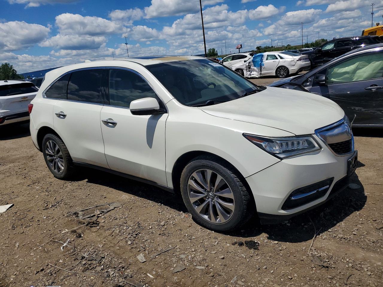 2015 Acura Mdx Technology White vin: 5FRYD4H4XFB021730