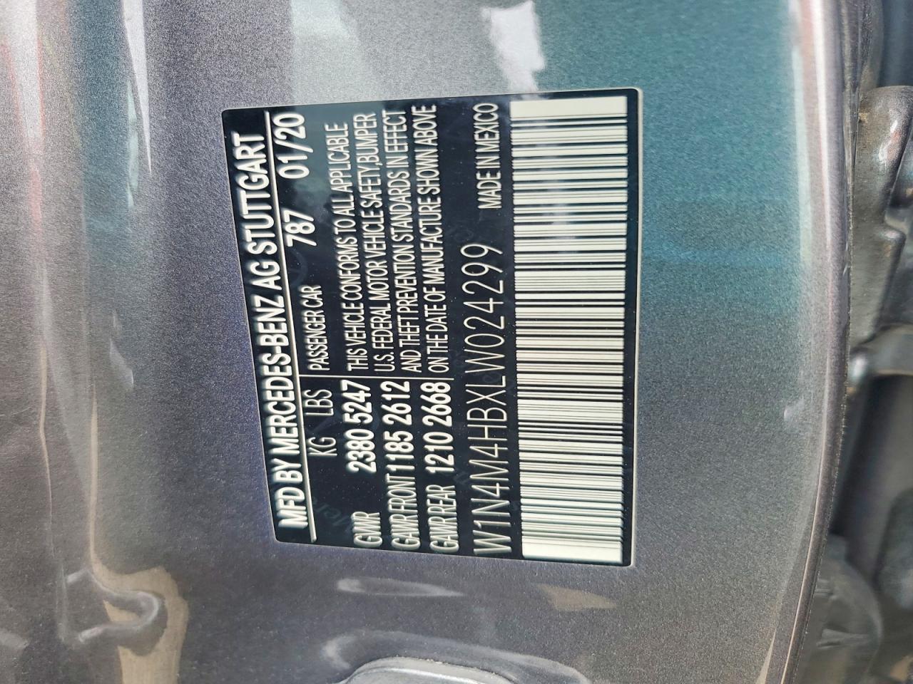 2020 Mercedes-benz Glb 250 4matic Серый vin: W1N4M4HBXLW024299
