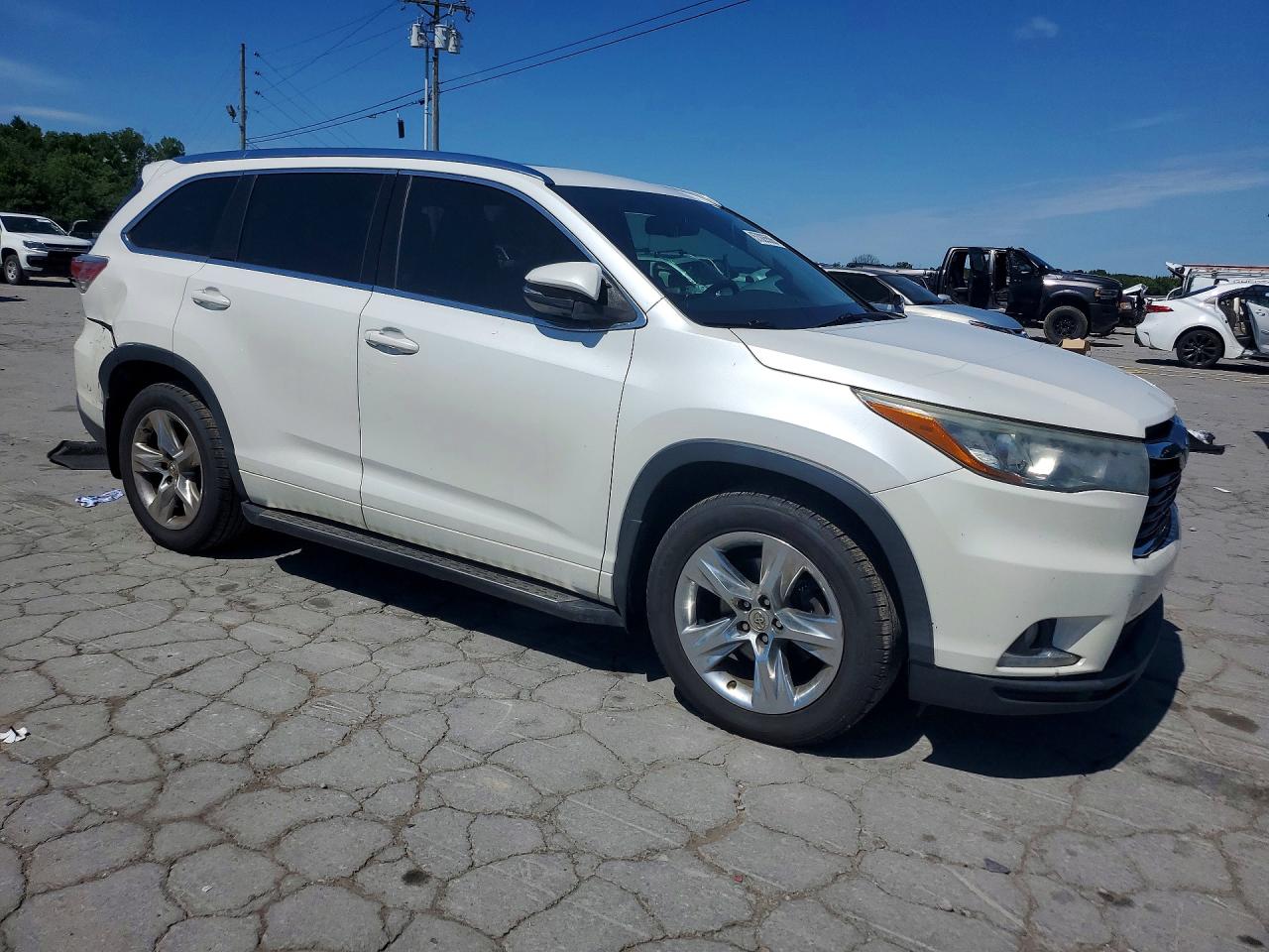 2015 Toyota Highlander Limited White vin: 5TDDKRFH5FS155842