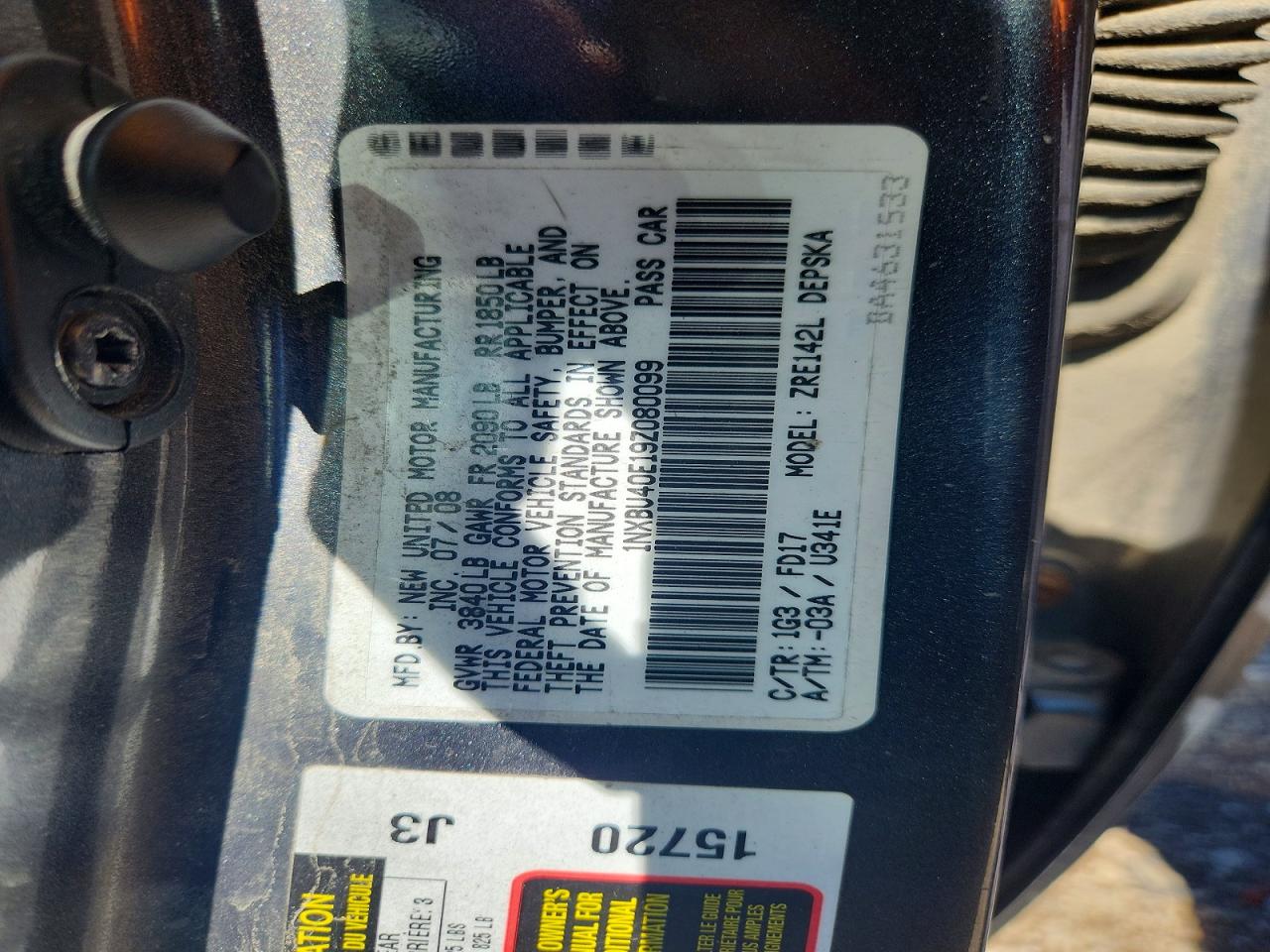 2009 Toyota Corolla S Серый vin: 1NXBU40E19Z080099