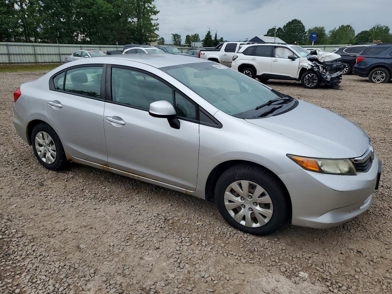 2012 Honda Civic Lx Silver vin: 19XFB2F59CE307035