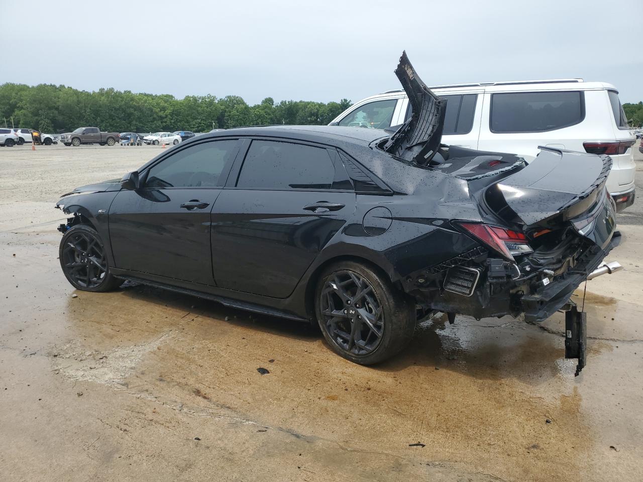 2025 Hyundai Elantra N Line Black vin: KMHLR4DF5SU032345 Damage: Left Rear Door, Dent(S) W/ Paint Dmg, > 12 Inches