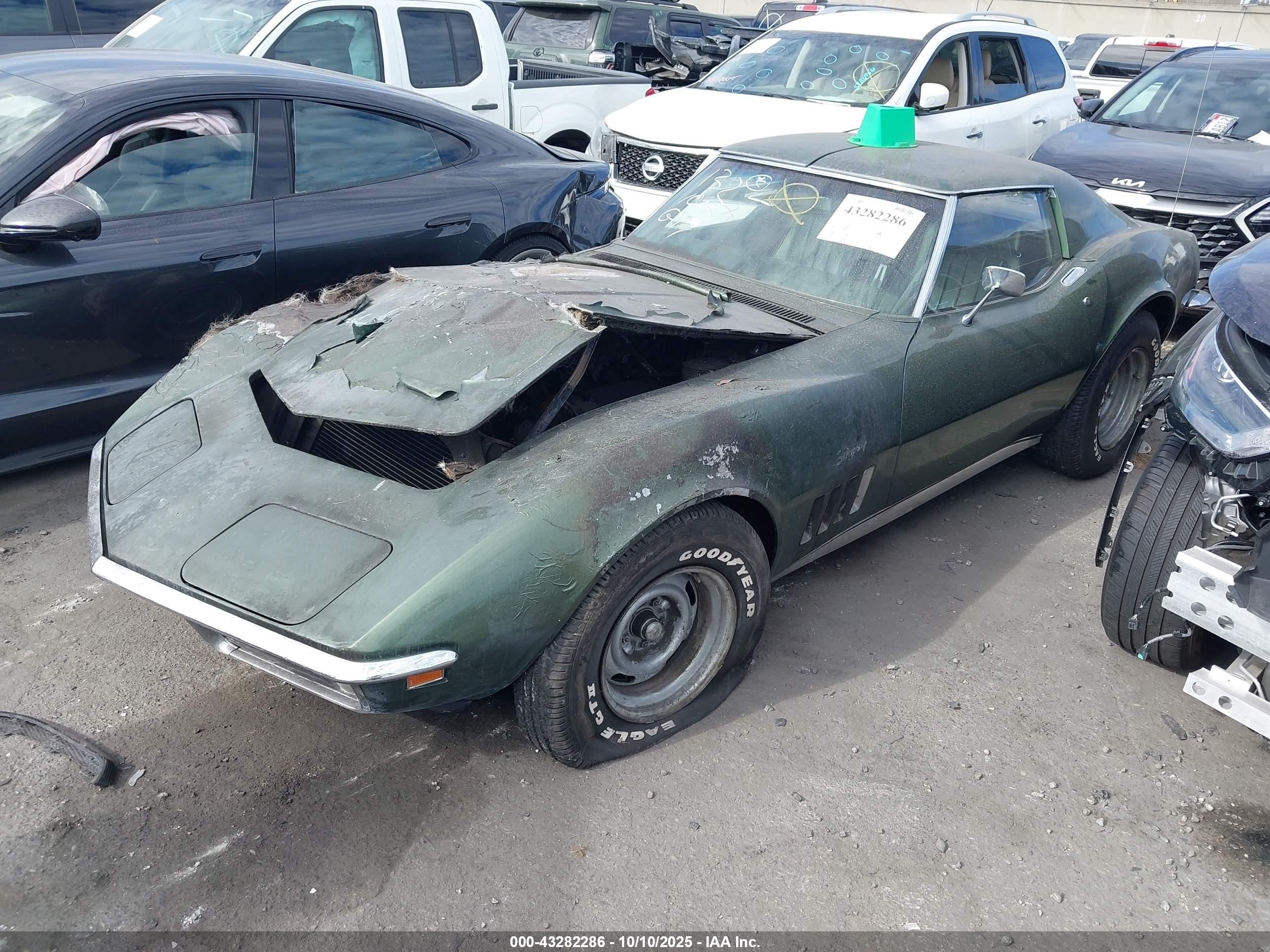 1969 Chevrolet Corvette   Зеленый vin: 194379S720375    