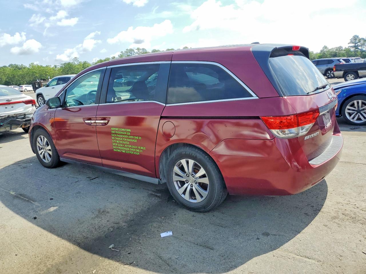 2014 Honda Odyssey Exl Burgundy vin: 5FNRL5H66EB012795