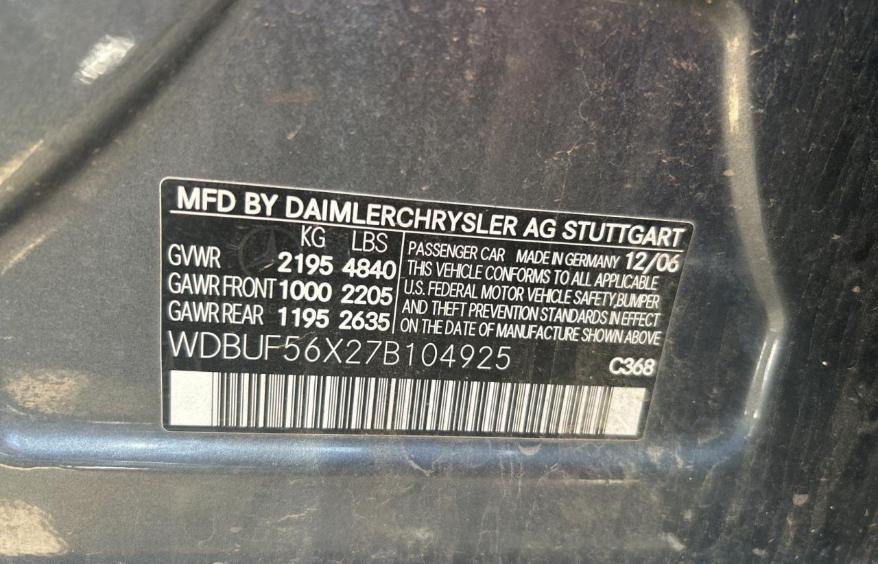 2007 Mercedes-benz E 350 Gray vin: WDBUF56X27B104925