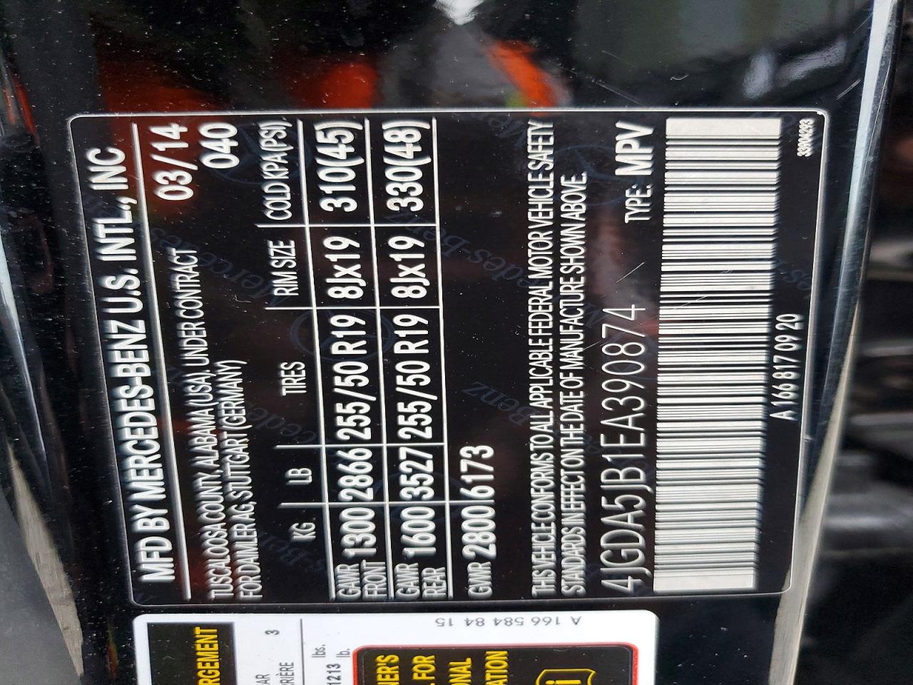 2014 Mercedes-benz Ml 350 Black vin: 4JGDA5JB1EA390874