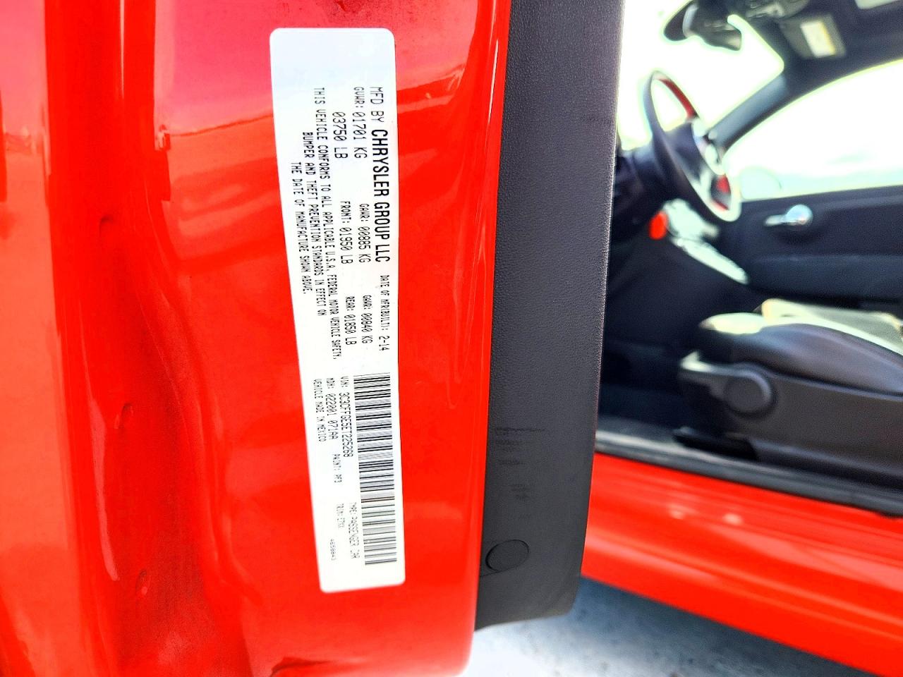 2014 Fiat 500 Electric Orange vin: 3C3CFFGE5ET225268