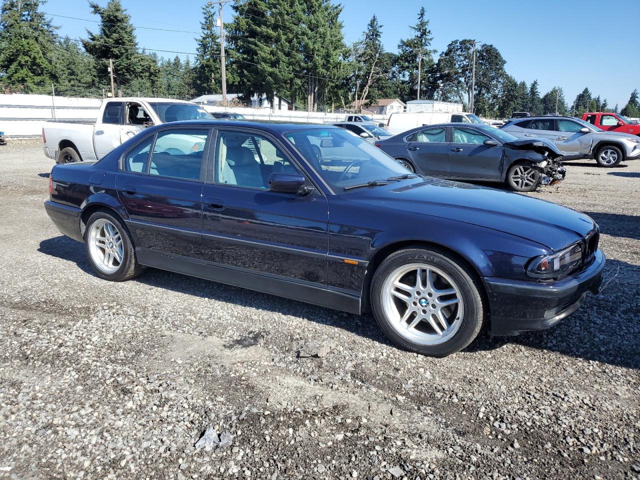 2000 Bmw 740 I Automatic Blue vin: WBAGG8343YDN77047