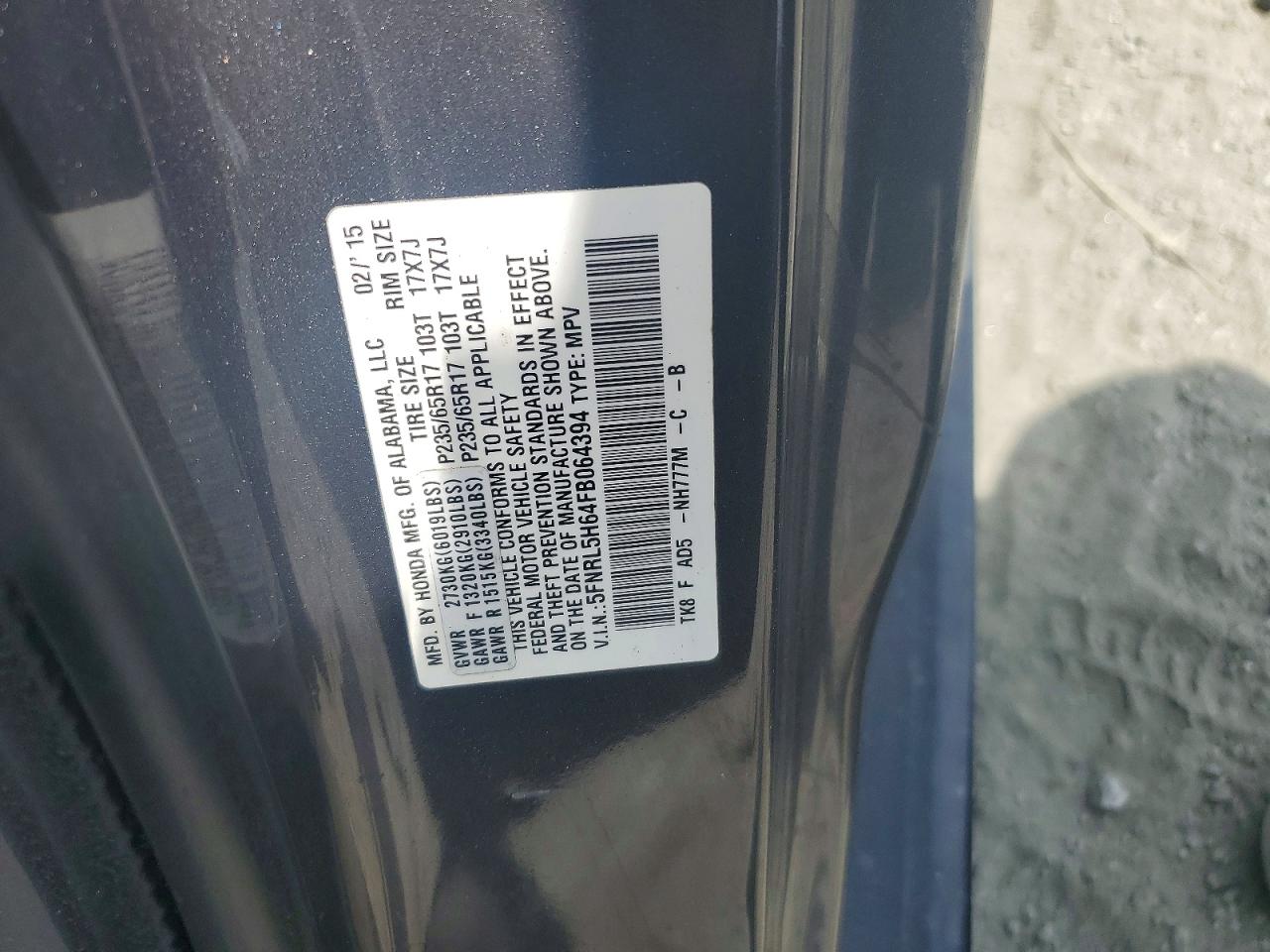 2015 Honda Odyssey Exl Gray vin: 5FNRL5H64FB064394