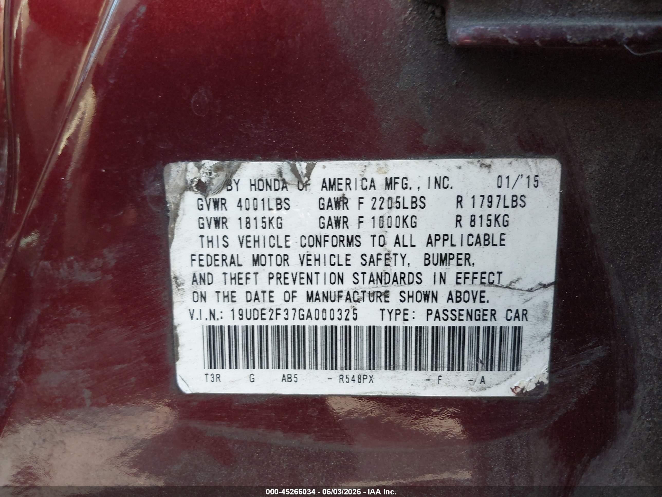 2016 Acura Ilx 2.4l/acurawatch Plus Package Maroon vin: 19UDE2F37GA000325
