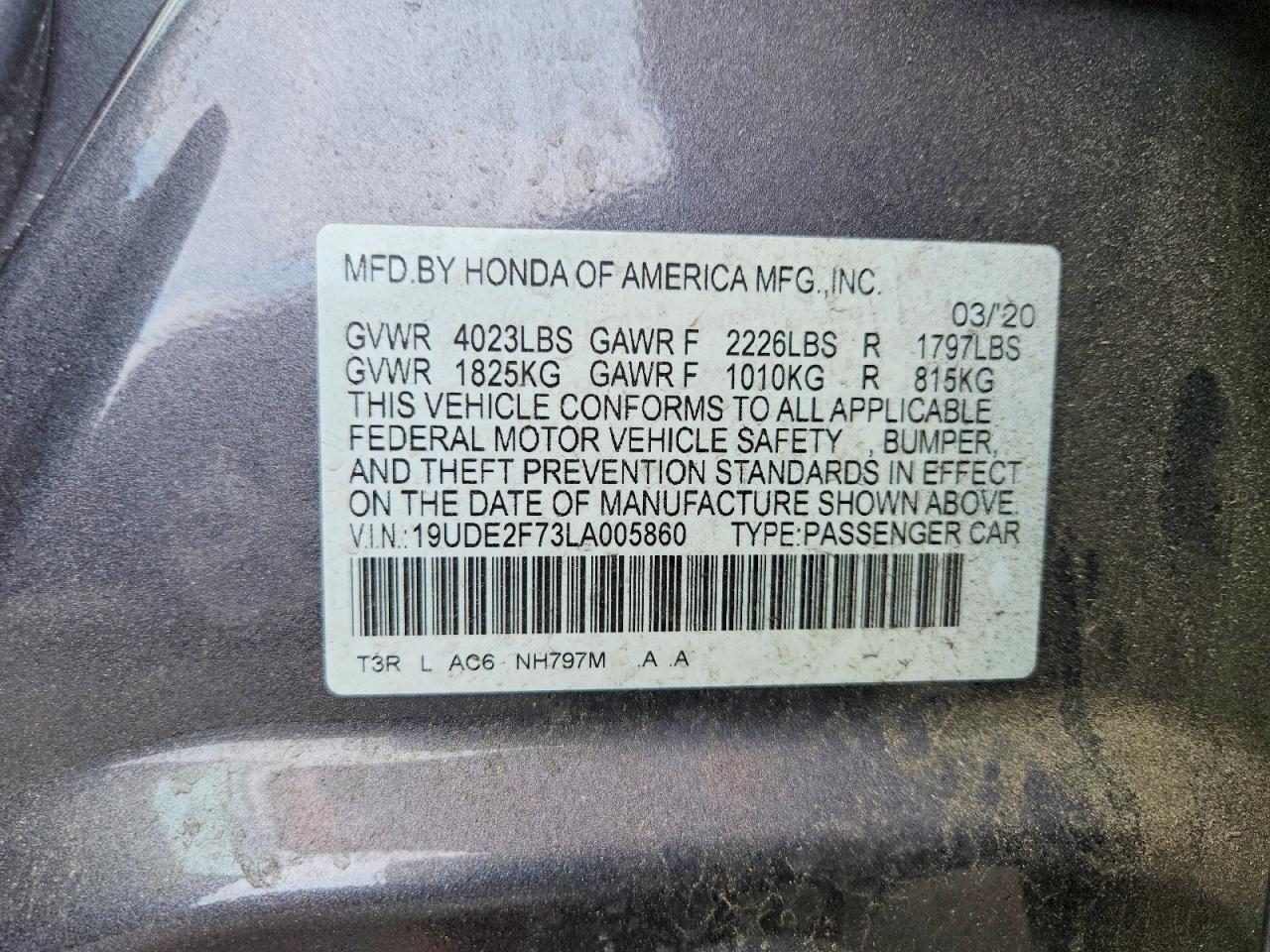 2020 Acura Ilx Premium Серый vin: 19UDE2F73LA005860