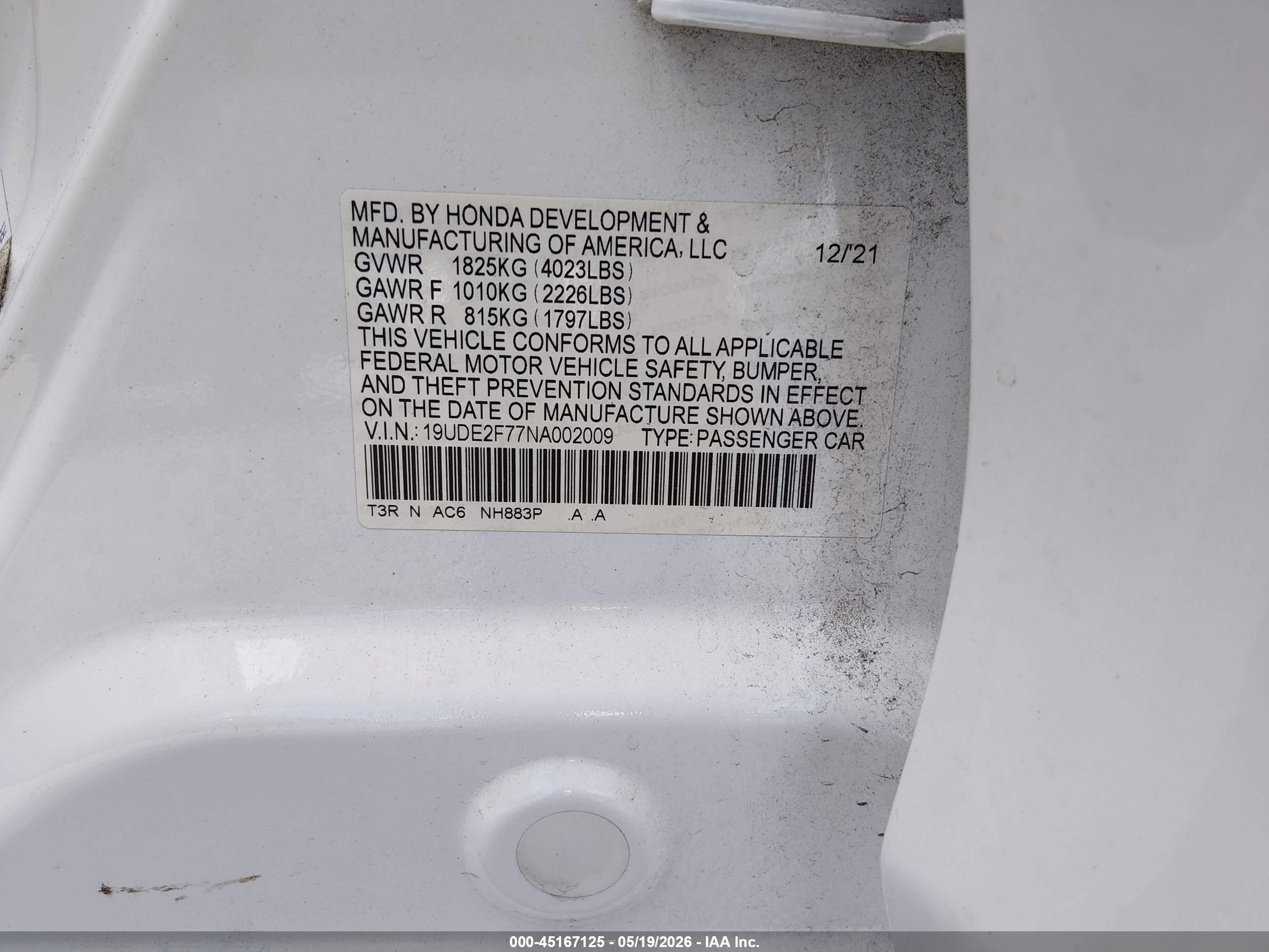 2022 Acura Ilx Premium Package White vin: 19UDE2F77NA002009
