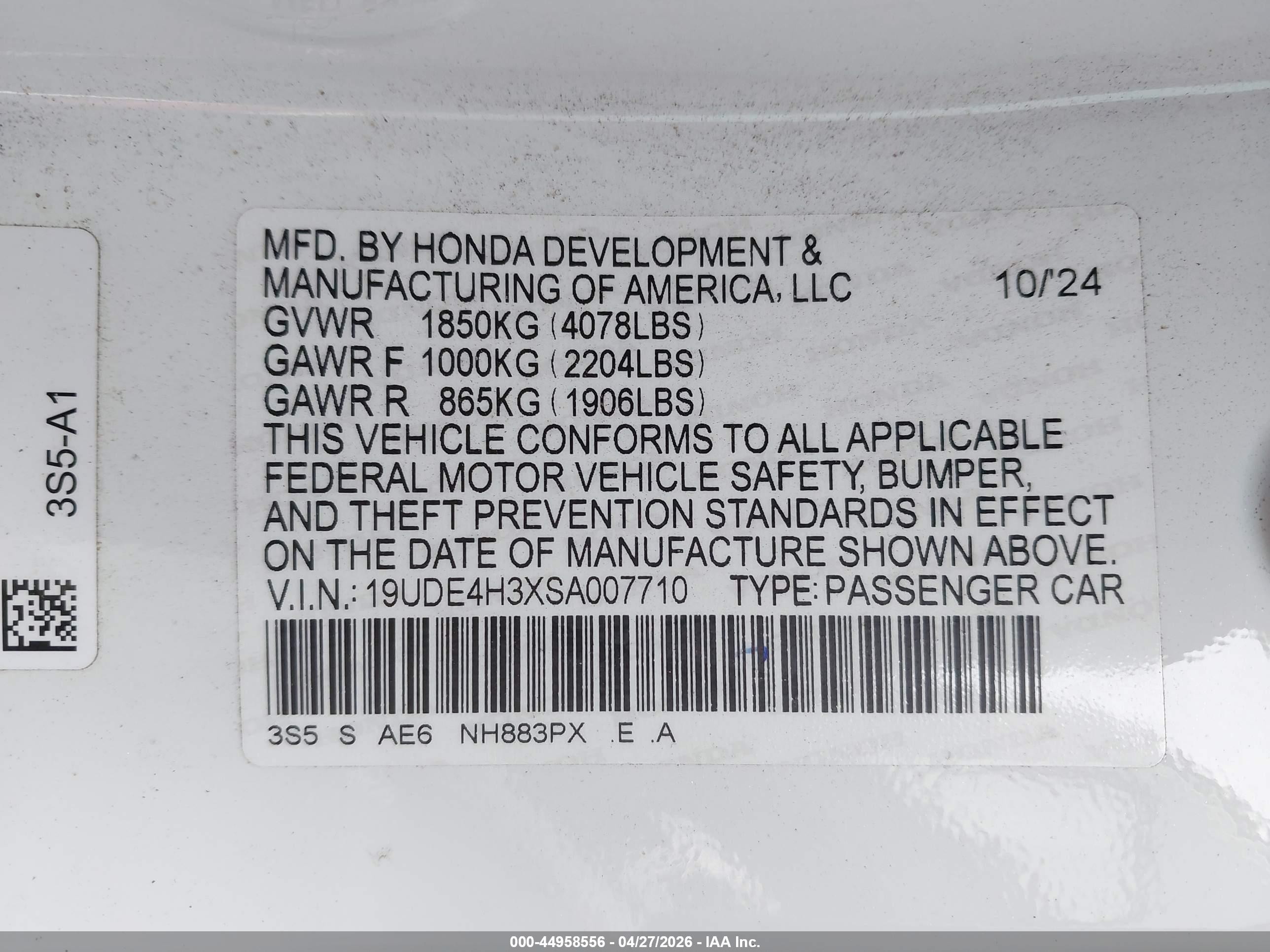 2025 Acura Integra A-spec White vin: 19UDE4H3XSA007710