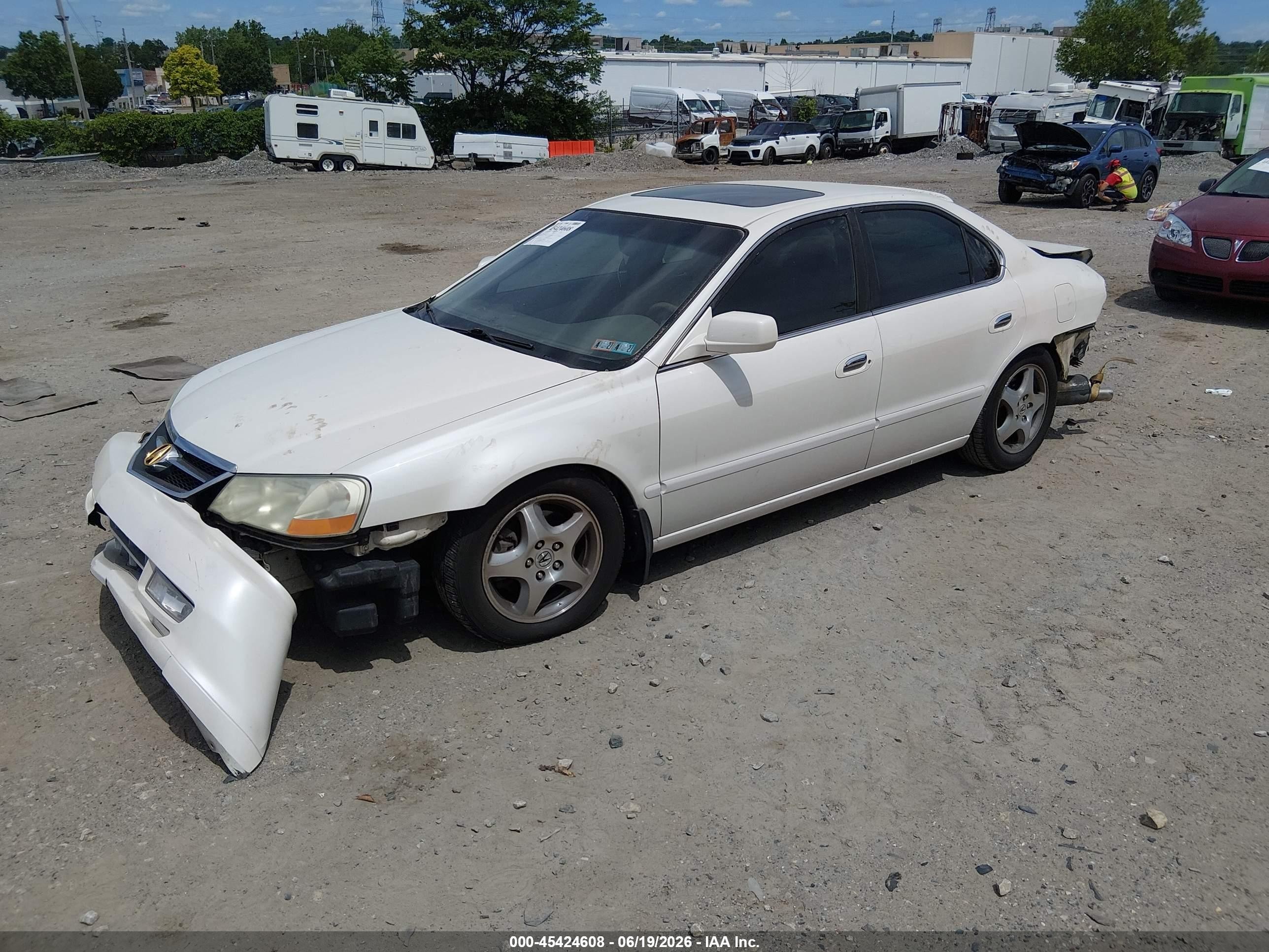 2003 Acura Tl 3.2 White vin: 19UUA56603A093285