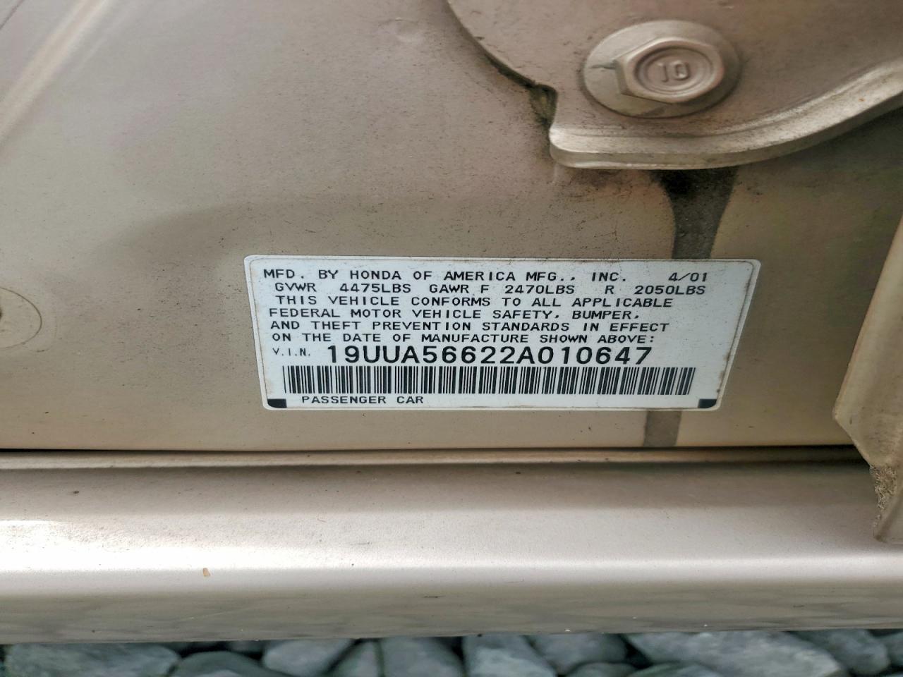 2002 Acura 3.2tl Gold vin: 19UUA56622A010647