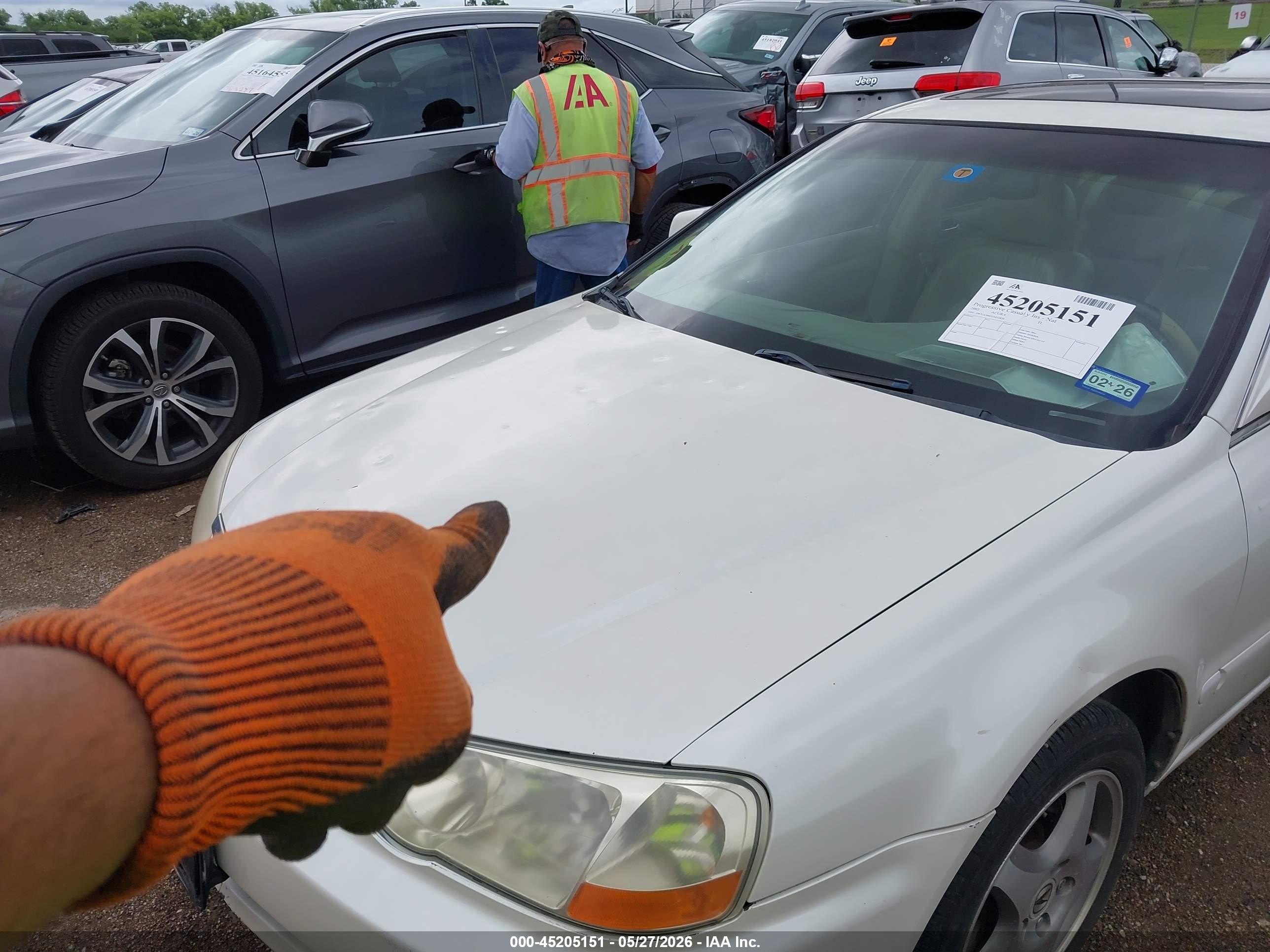 2002 Acura Tl 3.2 White vin: 19UUA56622A032826