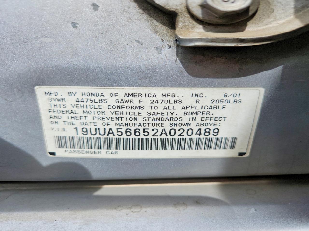 2002 Acura 3.2tl Silver vin: 19UUA56652A020489