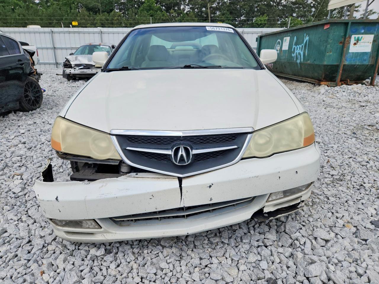 2003 Acura 3.2tl White vin: 19UUA56653A084100
